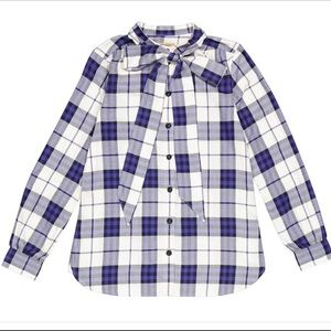 Burberry Blue Check Military Shirt NWT